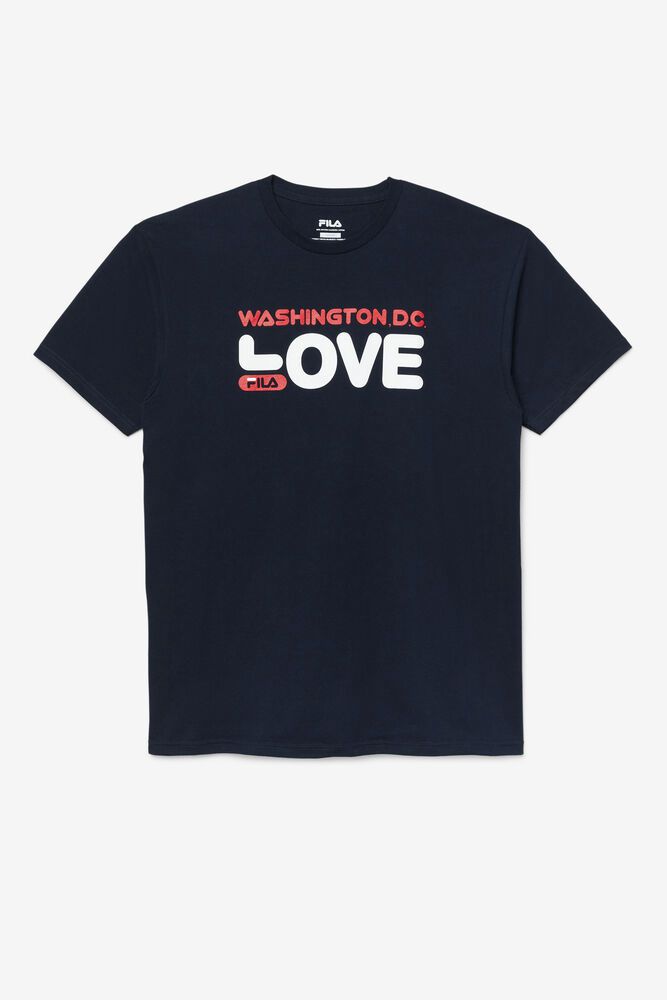 Fila Washington D.C. Love T-Shirt Navy - Mens - 32684HAVS